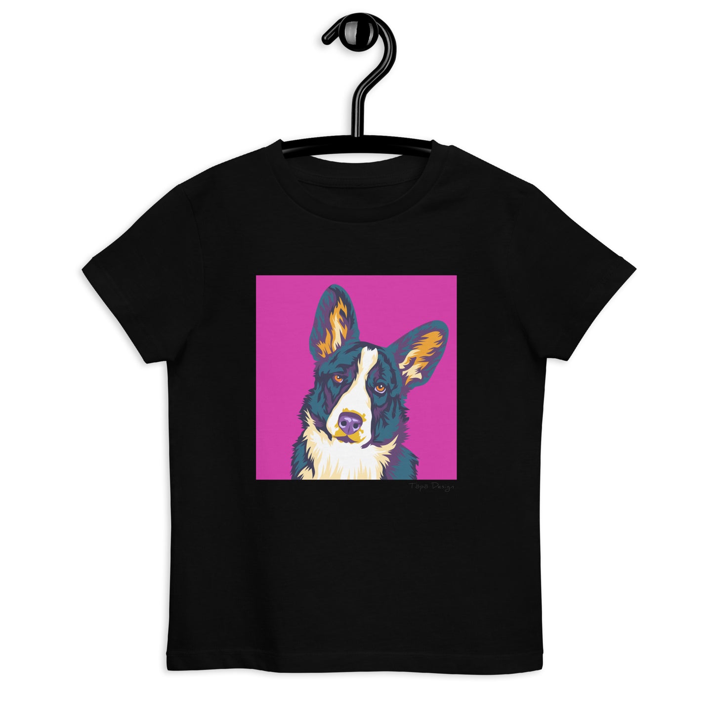 Welsh corgi cardigan Lasten T-paita, Pop Art